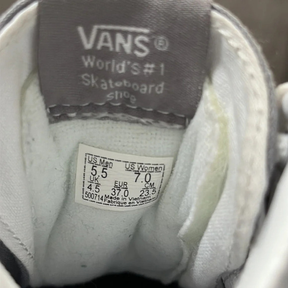 Vans Gray High Top Skateboard Shoes Men’s 5.5 / Women’s 7 Classic Skate Sneakers - Picture 5 of 11